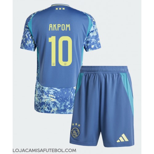 Camisa de Futebol Ajax Chuba Akpom #10 Equipamento Secundário Infantil 2024-25 Manga Curta (+ Calças curtas)